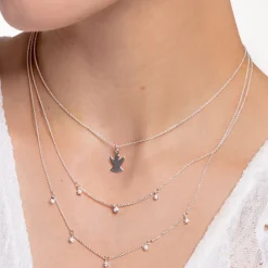 Thomas Sabo Halsband dubbelt silver med vita stenar – KE2072-051-14 (MEGA KAMPANJ)