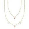 Thomas Sabo Halsband Dubbelt Guld med Färgade Stenar – KE2078-488-7