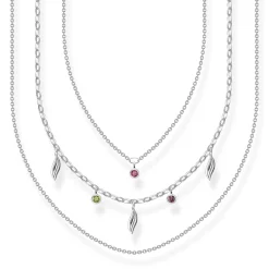 Thomas Sabo Halsband Layering Blad Silver – KE2088-640-7