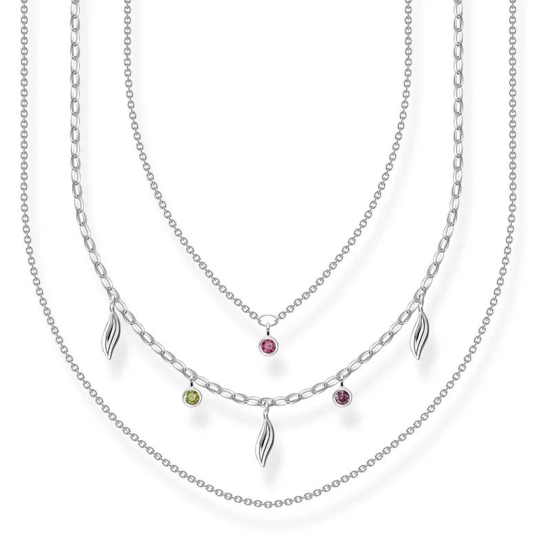 Thomas Sabo Halsband Layering Blad Silver – KE2088-640-7
