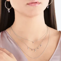 Thomas Sabo Halsband Layering Blad Silver – KE2088-640-7
