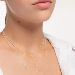 Thomas Sabo Halsband Måne Pavé Silver – KE2050-051-14