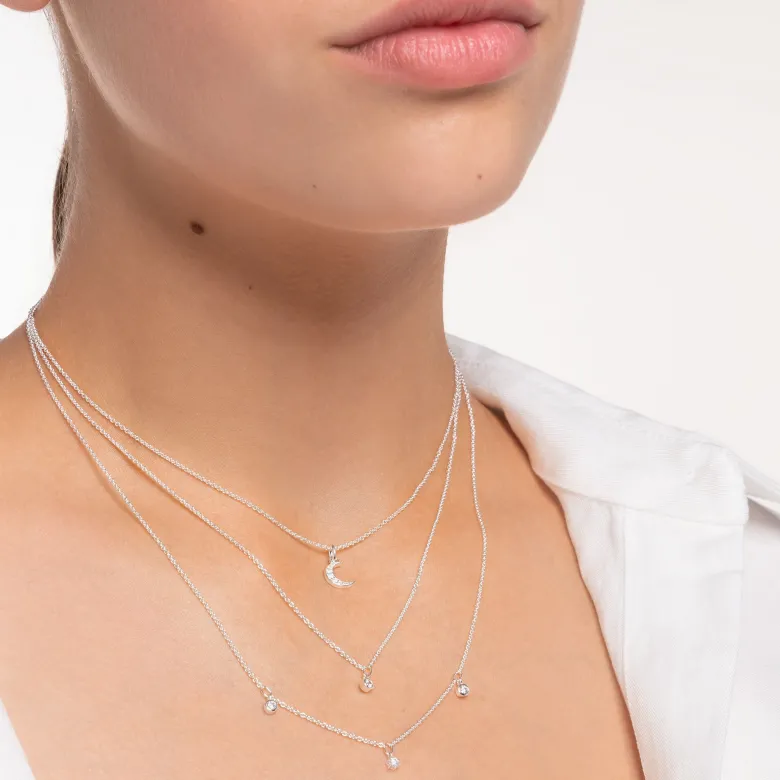 Thomas Sabo Halsband Måne Pavé Silver – KE2050-051-14