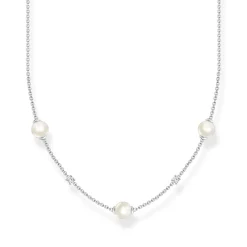 Thomas Sabo Halsband pärlor med vita stenar silver – KE2120-167-14