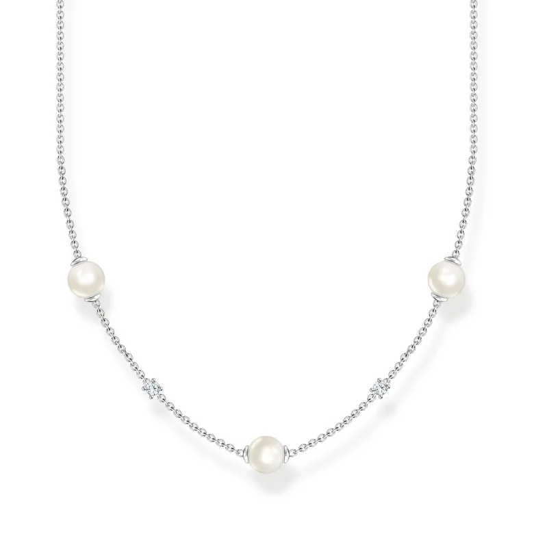 Thomas Sabo Halsband pärlor med vita stenar silver – KE2120-167-14