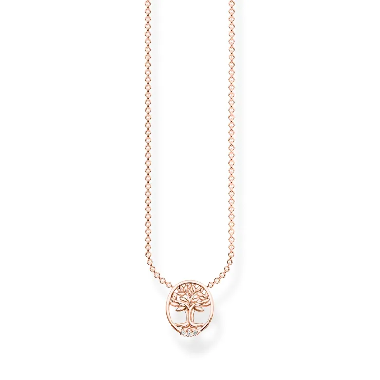 Thomas Sabo Halsband Tree of Love med vita stenar roséguld – KE2126-416-14