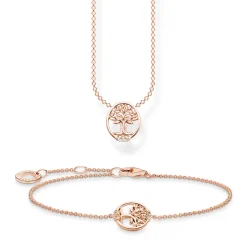 Thomas Sabo Halsband Tree of Love med vita stenar roséguld – KE2126-416-14
