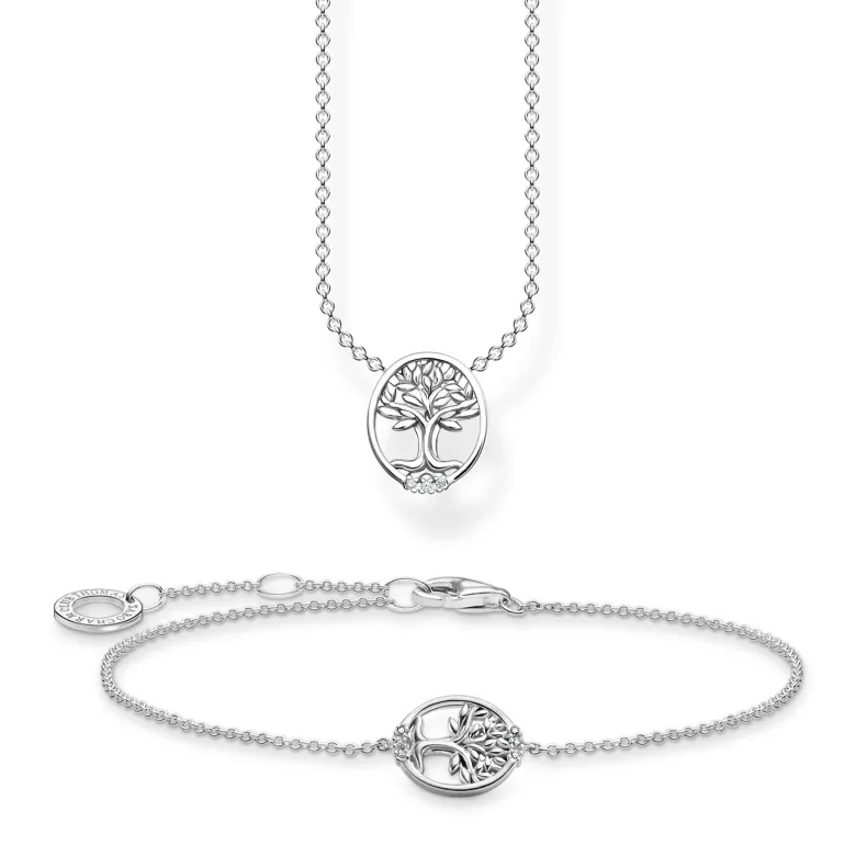 Thomas Sabo Halsband Tree of Love med vita stenar silver – KE2126-051-14