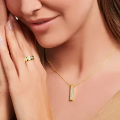 Thomas Sabo Halsband vita stenar pavé Guld- KE2113-414-14