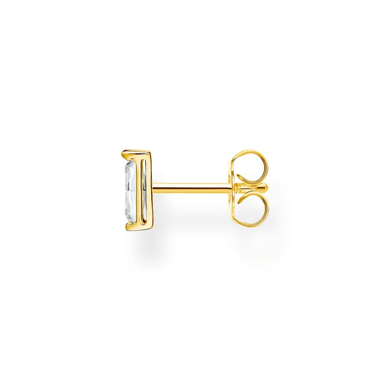 Thomas Sabo Individuellt Stiftörhängen Baguette Vit Sten Guld – H2185-414-14
