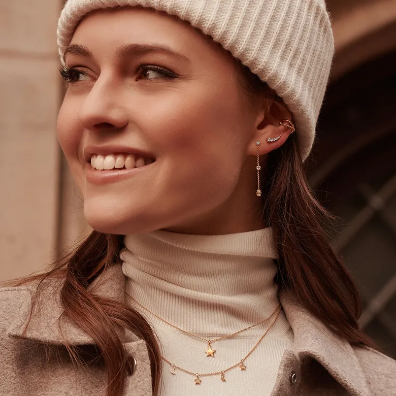 Thomas Sabo Individuellt Örhängen Vita Stenar Guld – H2150-414-14
