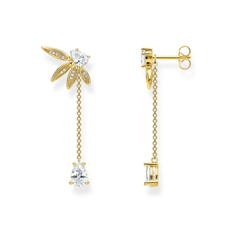 Thomas Sabo Örhängen Blad Och Kedje Stora Guld – H2105-414-14