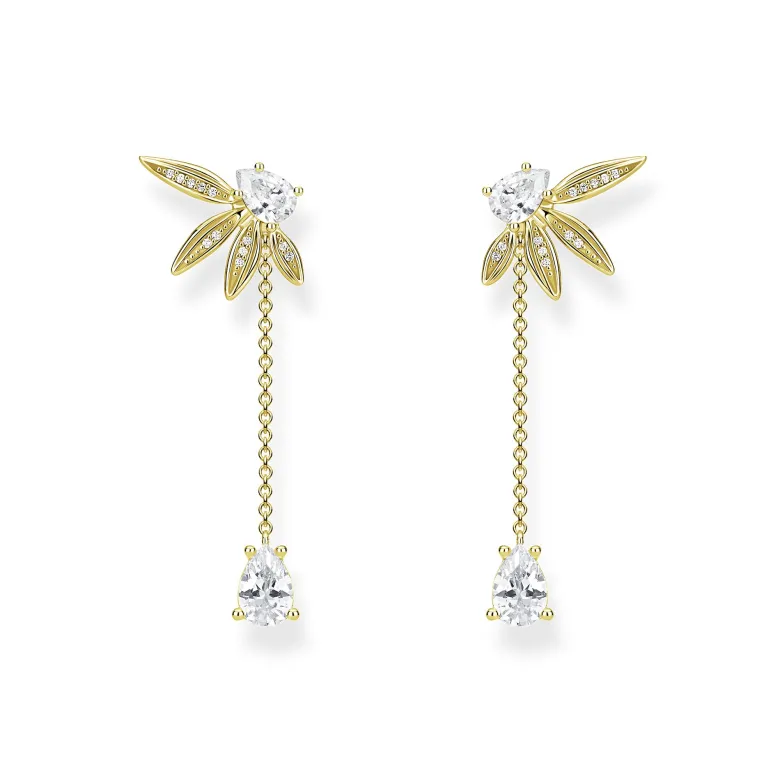 Thomas Sabo Örhängen Blad Och Kedje Stora Guld – H2105-414-14
