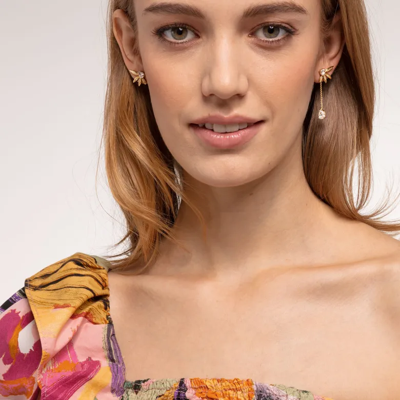 Thomas Sabo Örhängen Blad Och Kedje Stora Guld – H2105-414-14