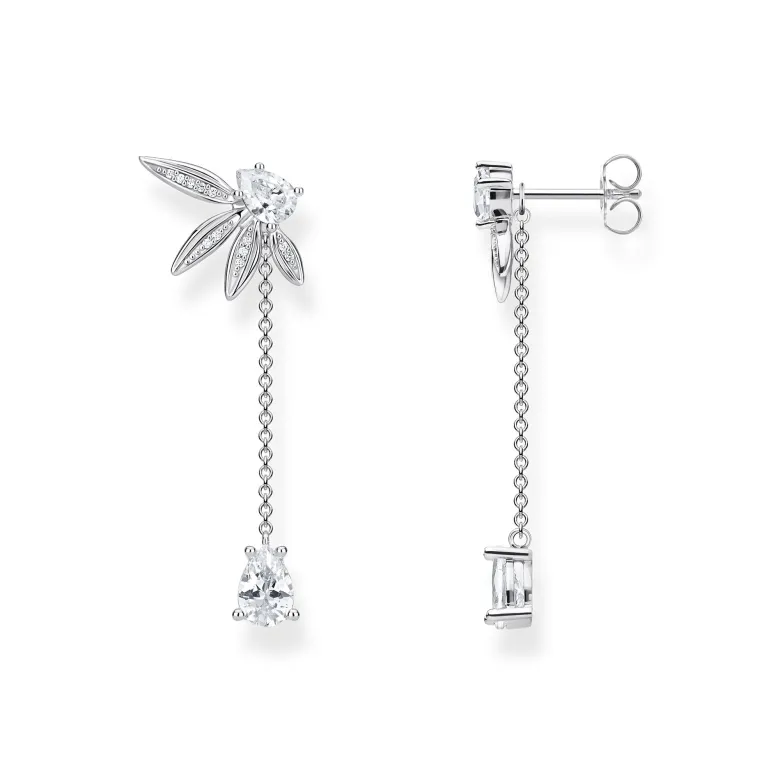 Thomas Sabo Örhängen Blad Och Kedje Stora Silver – H2105-051-14