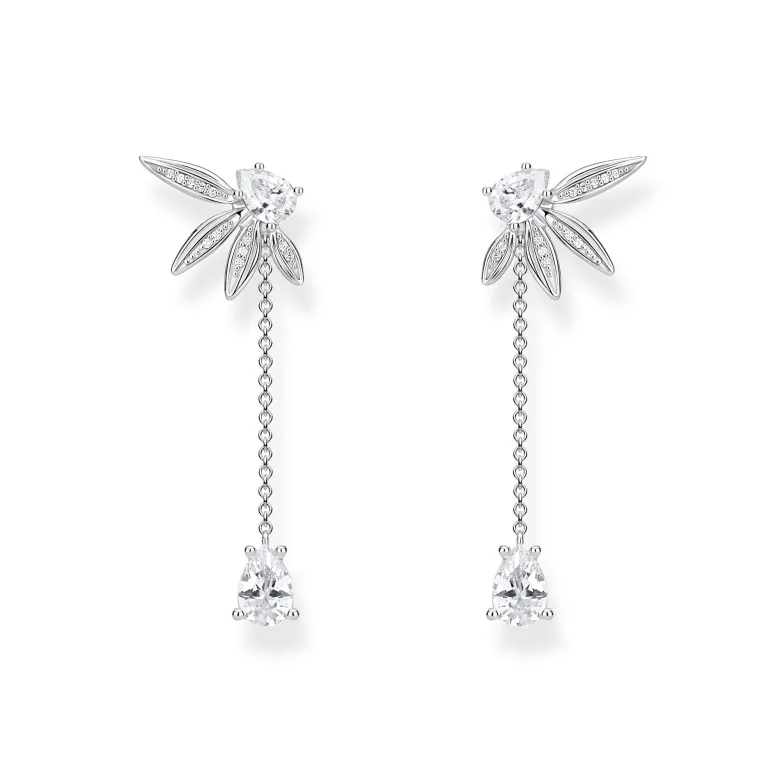 Thomas Sabo Örhängen Blad Och Kedje Stora Silver – H2105-051-14