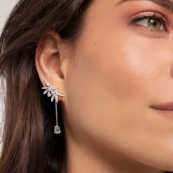 Thomas Sabo Örhängen Blad Och Kedje Stora Silver – H2105-051-14