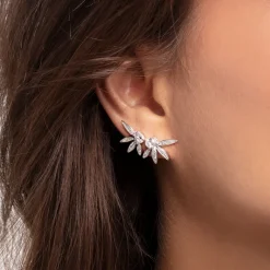 Thomas Sabo Örhängen Blad Och Kedje Stora Silver – H2105-051-14