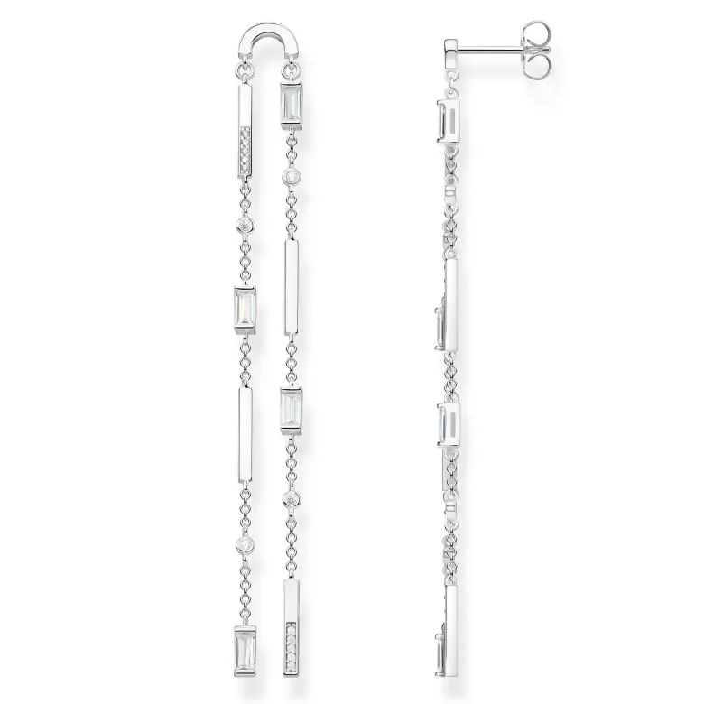 Thomas Sabo Örhängen Kantiga Stenar med Baguetteslipning Långa – H2090-051-14 (MEGA KAMPANJ)