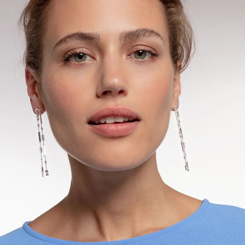 Thomas Sabo Örhängen Kantiga Stenar med Baguetteslipning Långa – H2090-051-14 (MEGA KAMPANJ)