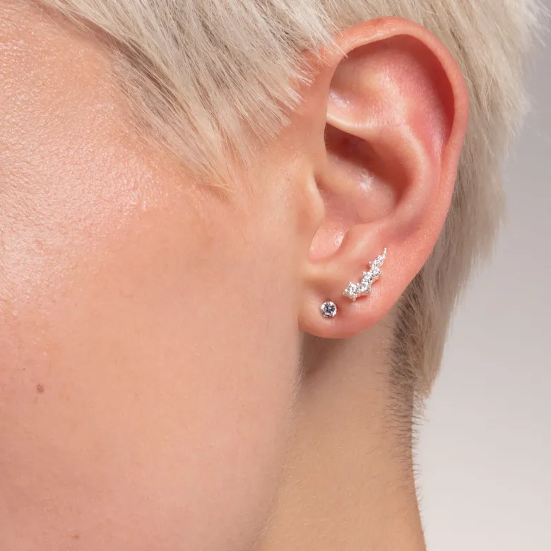 Thomas Sabo Örhängen Öronklättrare Vita Stenar Silver – H2157-051-14