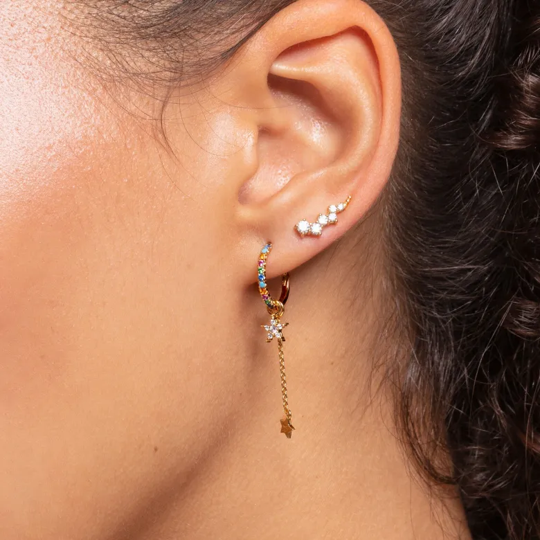 Thomas Sabo Örhängen Öronklättrare Vita Stenar Guld – H2157-414-14