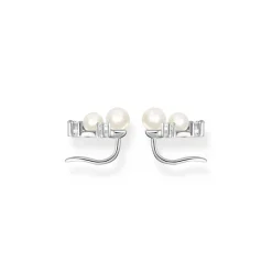 Thomas Sabo Örhängen öronklättrare pärlor med vita stenar silver – H2211-167-14