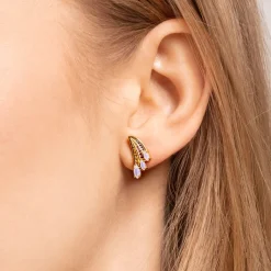 Thomas Sabo Stiftörhängen Färggrann Kolibri, Vingar Guld – H2101-973-7