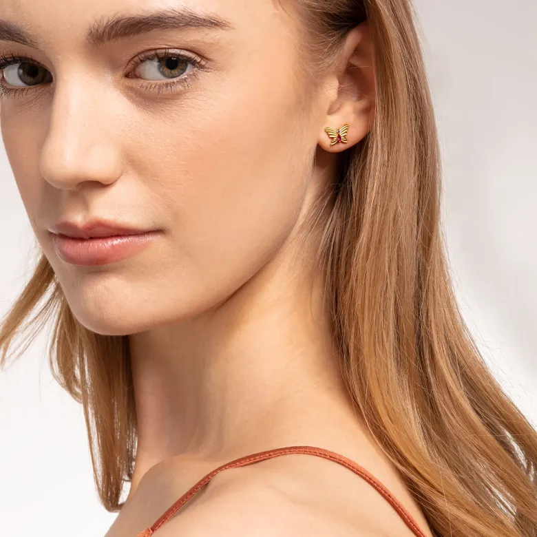 Thomas Sabo Stiftörhängen Fjäril Guld – H2100-995-7