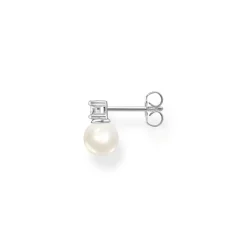 Thomas Sabo Stiftörhängen individuellt pärla med vit sten silver – H2214-167-14 (MEGA KAMPANJ)