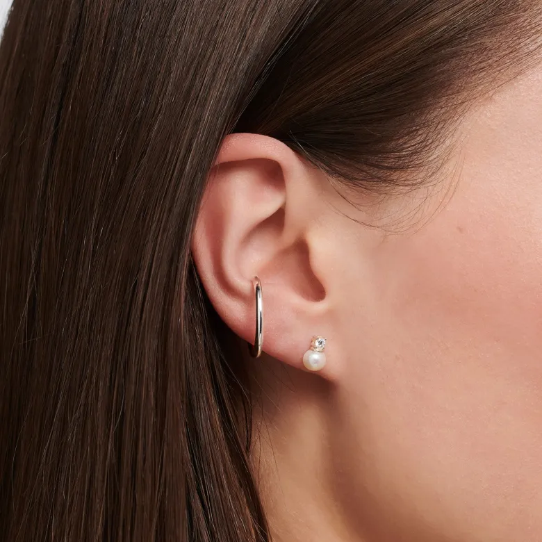 Thomas Sabo Stiftörhängen individuellt pärla med vit sten silver – H2214-167-14 (MEGA KAMPANJ)