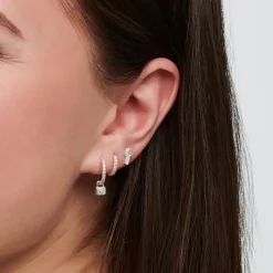 Thomas Sabo Stiftörhängen individuellt nyckel vit stenar silver – H2220-051-14 (MEGA KAMPANJ)