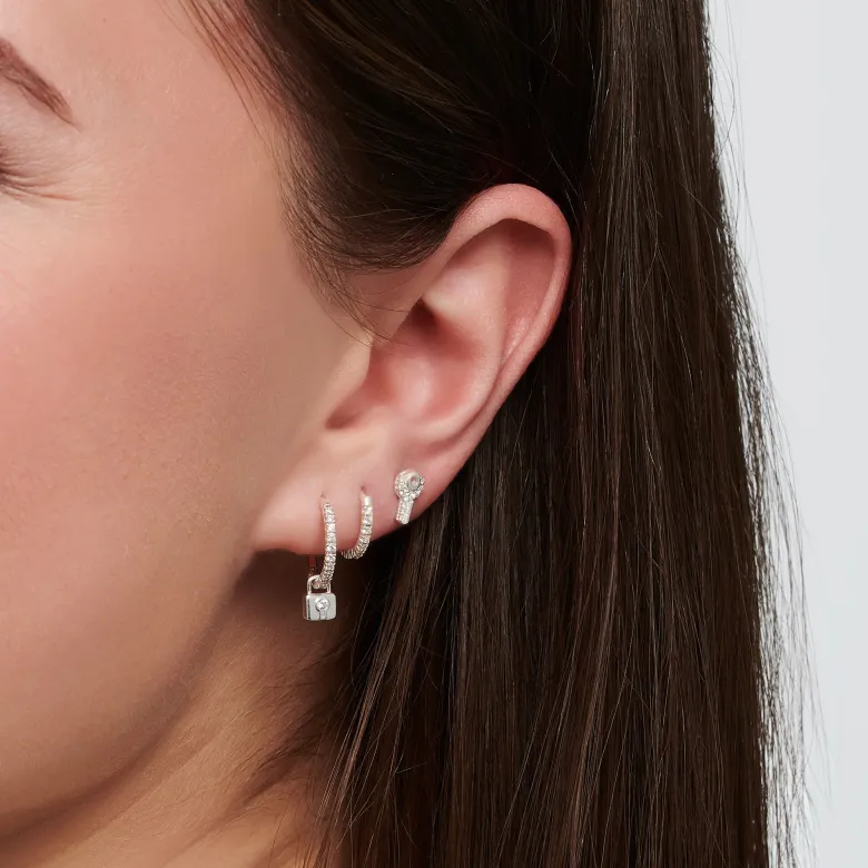 Thomas Sabo Stiftörhängen individuellt nyckel vit stenar silver – H2220-051-14 (MEGA KAMPANJ)