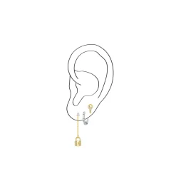 Thomas Sabo Stiftörhängen individuellt nyckel vit stenar guld – H2220-414-14 (MEGA KAMPANJ)
