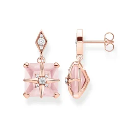 Thomas Sabo Stiftörhängen Rosa Sten Med Stjärna – H2108-417-9
