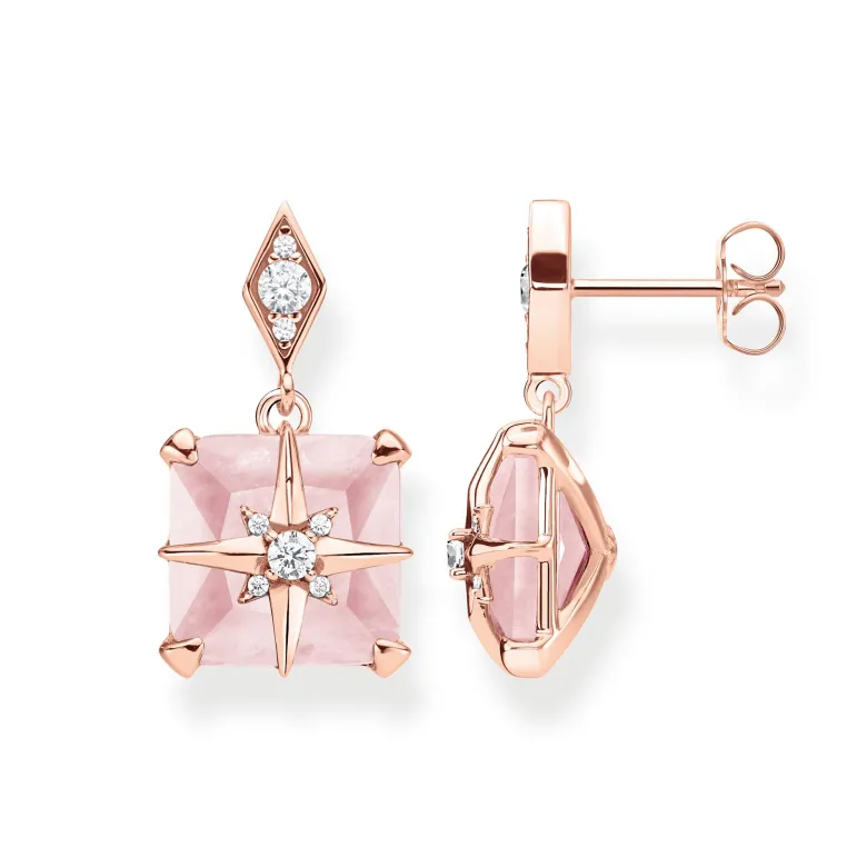 Thomas Sabo Stiftörhängen Rosa Sten Med Stjärna – H2108-417-9