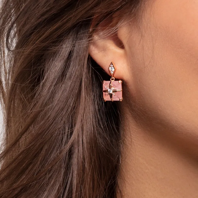 Thomas Sabo Stiftörhängen Rosa Sten Med Stjärna – H2108-417-9