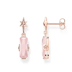Thomas Sabo Stiftörhängen Rosa Sten Med Stjärna – H2107-417-9