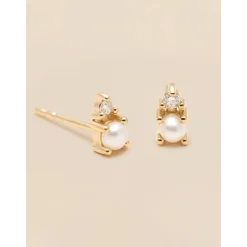 YLVA LI Diamond Pearl Örhängen – Gold 8711