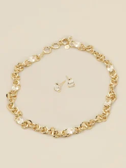 YLVA LI Embla Avantgarde Halsband Crystal – Guld