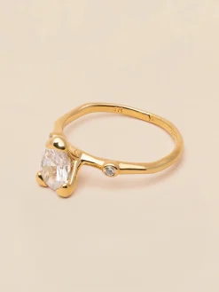 YLVA LI Embla Ring Crystal – Guld