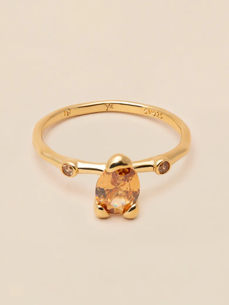 YLVA LI Embla Ring Orange – Guld