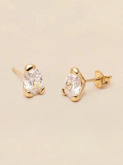 YLVA LI Embla Stud Örhängen Crystal – Guld