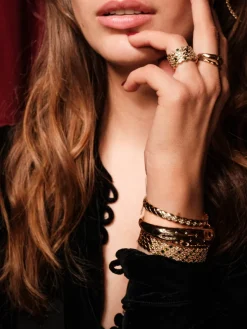 YLVA LI Halo Armband Emerald Guld 5012