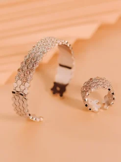 YLVA LI Halo Armband Pink Champagne Silver 5013