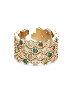 YLVA LI Halo Emerald Ring Guld 3032