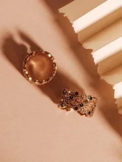 YLVA LI Halo Emerald Ring Guld 3032