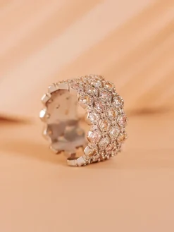 YLVA LI Halo Pink Champagne Ring Silver 3033