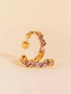 YLVA LI Meadow Avantgarde Örhängen Pink Amethyst Guld 6012