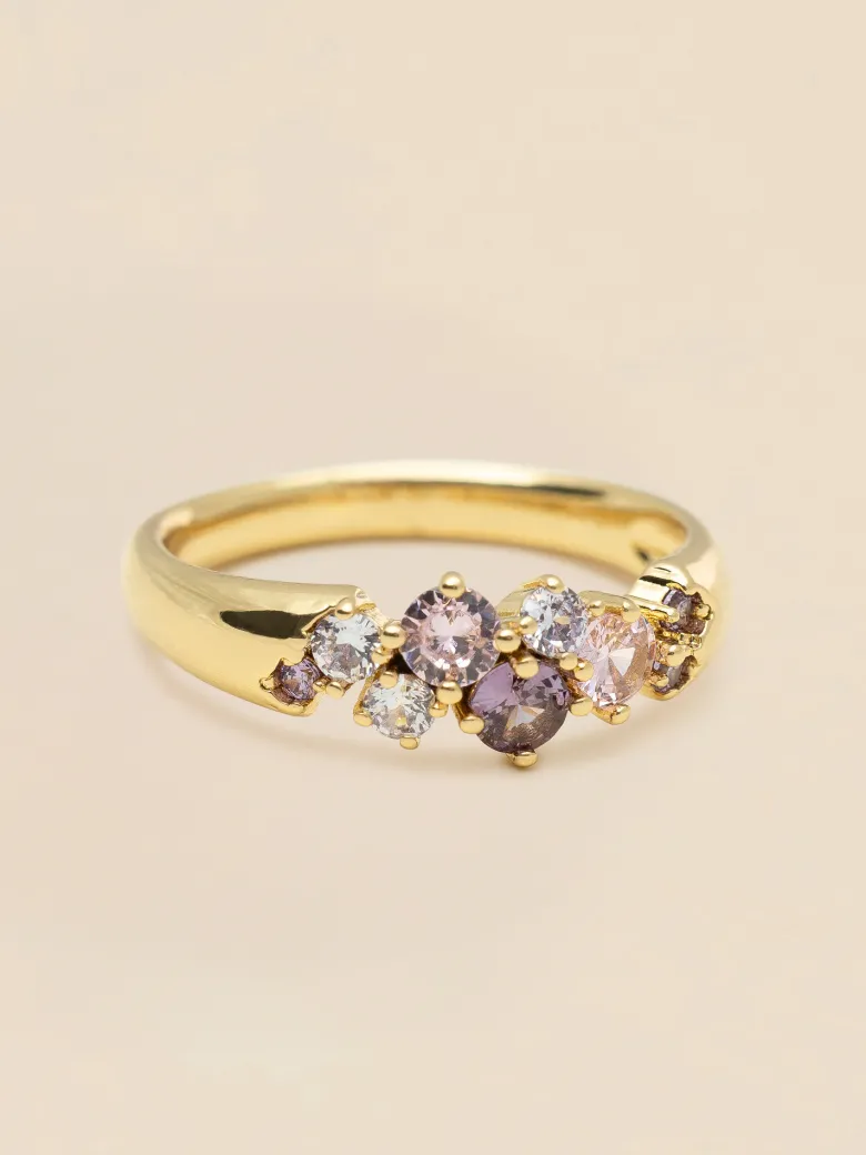 YLVA LI Meadow Pink Ring Amethyst – Guld